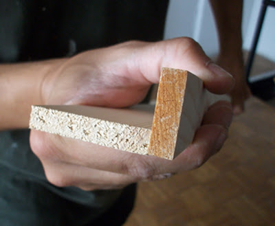 listones de madera en L