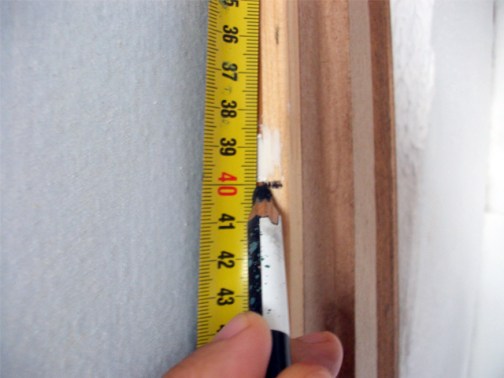 marcar el bastidor cuadro detras